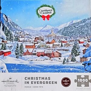 Hallmark Puzzle "Christmas in Evergreen" - 1,000 pieces - EUC